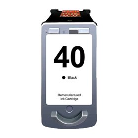 Cartucho de tinta preto remanufaturado Canon PG40/PG50/PG37 - Exibe o nível de tinta - Substitui 0615B001/0615B042/0616B001/2145