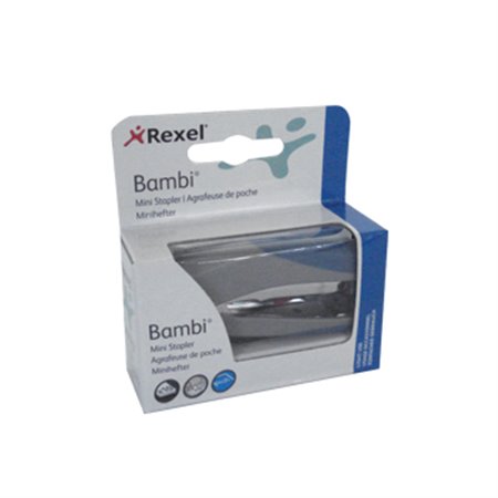 Agrafador Mini Nº25 12 Folhas + Agrafos Rexel Bambi Sortido