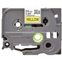 Etiquetas laminadas original Brother TZe651 - Texto preto em fundo amarelo - Largura 24 mm x 8 metros