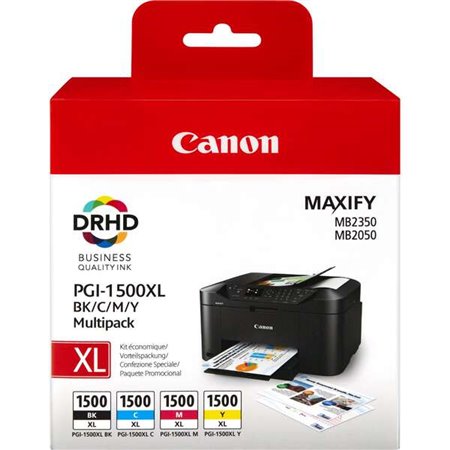 Tinteiros originais Canon PGI1500XL, Pack de 4 unidades - 9182B004/9182B010