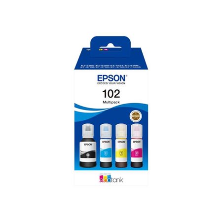 Pack de 4 frascos de tinta originais Epson 102 - C13T03R640