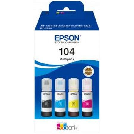 Pack de 4 frascos de tinta originais Epson 104 - C13T00P640