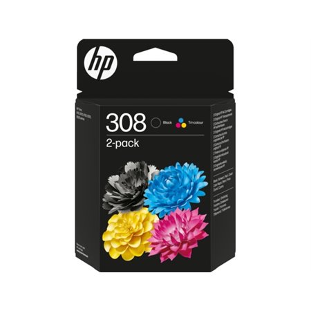 Tinteiros originais HP 308 preto + colorido, Pack de 2 - 6L6S6UE