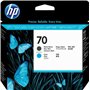 Cabeça de impressão original HP 70 preto fosco/ciano - C9404A