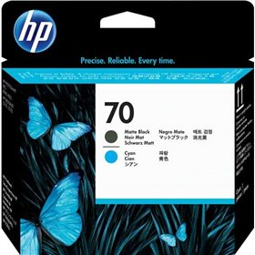 Cabeça de impressão original HP 70 preto fosco/ciano - C9404A