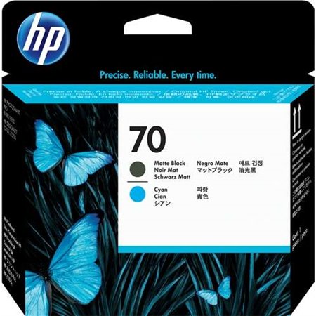 Cabeça de impressão original HP 70 preto fosco/ciano - C9404A