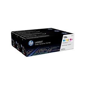 Toners originais HP CE321A/CE322A/CE323A, Pack de 3 unidades - 128A