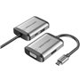 Conversor Vention TFAHB/ 1xUSB/ 1xHDMI/ 1xVGA/ 1xUSB-C PD/ 15cm/ Cinza