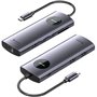 Docking USB-C Vention TQVHB/ 2xHDMI/ 3xUSB/ 1xRJ45/ 1xLeitor de Cartões/ 1xUSB-C PD/ Cinza