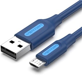 Cabo USB 2.0 Vention COLLH/ USB Macho - MicroUSB Macho/ Até 60W/ 480Mbps/ 2m/ Azul