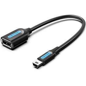 Cabo USB 2.0 Vention CCUBB, USB Mini-B Macho - USB Fêmea, 480Mbps, 15cm, Preto Cabo USB 2.0 Vention CCUBB/ USB Mini-B Macho - USB Fêmea/ 480Mbps/ 15cm/ Preto