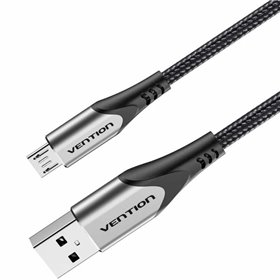 Cabo USB 2.0 Vention COAHH, microUSB Macho - USB Macho, Até 60W, 480Mbps, 2m, Cinza Cabo USB 2.0 Vention COAHH/ MicroUSB Macho - USB Macho/ Até 60W/ 480Mbps/ 2m/ Cinza