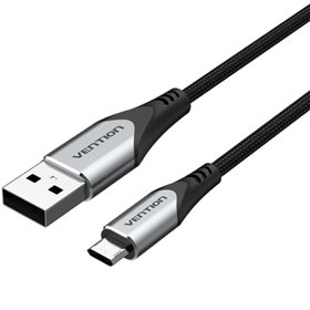 Cabo USB 2.0 Vention COCHH, microUSB Macho - USB Macho, 480Mbps, 2m, Cinza Cabo USB 2.0 Vention COCHH/ MicroUSB Macho - USB Macho/ 480Mbps/ 2m/ Cinza