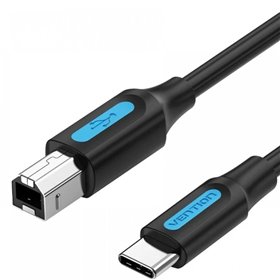 Cabo USB 2.0 Impressora Vention CQUBF, USB Tipo-B Macho - USB Tipo-C Macho, 480Mbps, 1m, Preto Cabo USB 2.0 Impressora Vention CQUBF/ USB Tipo-B Macho - USB-C Macho/ 480Mbps/ 1m/ Preto