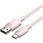 Cabo USB 2.0 USB-C Vention CTNPF/ USB-C Macho - USB Macho/ Até 60W/ 480Mbps/ 1m/ Rosa