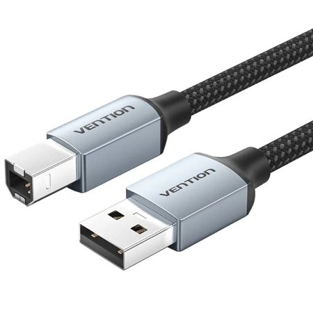 Cabo USB 2.0 Impressora Vention CTTHG/ USB Tipo-B Macho - USB Macho/ 480Mbps/ 1.5m/ Cinza