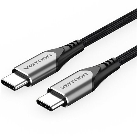 Cabo USB 2.0 USB-C Vention TADHG/ USB-C Macho - USB-C Macho/ Até 60W/ 480Mbps/ 1.5m/ Cinza