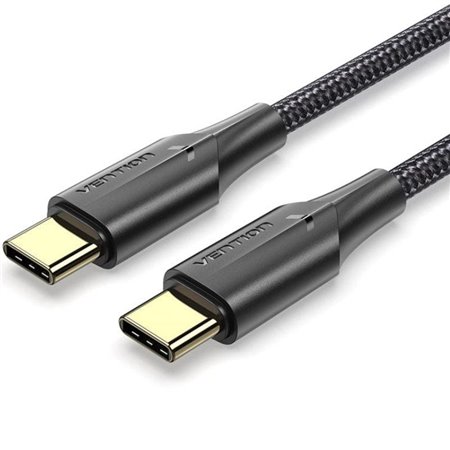 Cabo USB 2.0 USB-C 3A Vention TAUBI/ USB-C Macho - USB-C Macho/ Até 60W/ 480Mbps/ 3m/ Preto