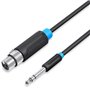 Cabo Stereo Vention BBEBF/ Jack 6.5 Macho - XLR Fêmea/ 1m/ Preto