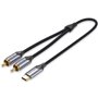 Cabo Conversor Vention BGUHG/ 2x RCA Macho - USB-C Macho/ 1.5m/ Cinza