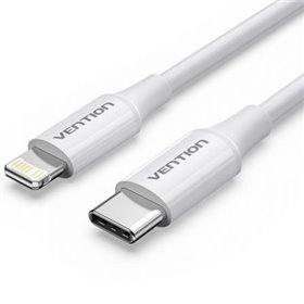 Cabo USB 2.0 USB-C Lightning Vention LAJWF/ USB-C Macho - Lightning Macho/ Até 27W/ 480Mbps/ 1m/ Branco