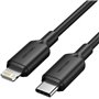 Cabo USB 2.0 USB-C Lightning Vention LAKBF/ USB-C Macho - Lightning Macho/ Até 27W/ 480Mbps/ 1m/ Preto
