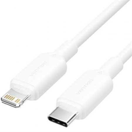 Cabo USB 2.0 USB-C Lightning Vention LAKWH/ USB-C Macho - Lightning Macho/ Até 27W/ 480Mbps/ 2m/ Branco