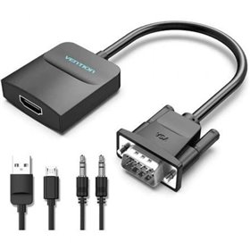 Cabo Conversor Vention ACNBD/ VGA Macho - HDMI Fêmea/ 50cm/ Preto