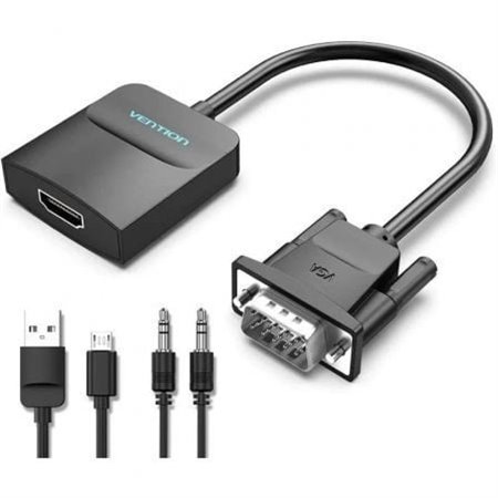 Cabo Conversor Vention ACNBD/ VGA Macho - HDMI Fêmea/ 50cm/ Preto
