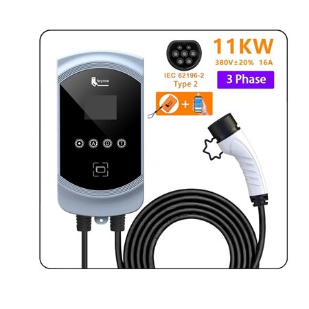Carregador para Veículo Elétrico, Modo2, 11KW 16A Trifásico + App