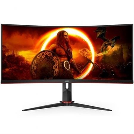 Monitor gamer curvo ultrapanorâmico AOC CU34G2XP/BK 34"/ WQHD/ 1 ms/ 180 Hz/ VA/ Preto