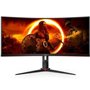Monitor gamer curvo ultrapanorâmico AOC CU34G2XP/BK 34"/ WQHD/ 1 ms/ 180 Hz/ VA/ Preto