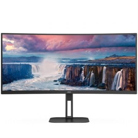 Monitor profissional curvo ultrapanorâmico AOC CU34V5C/BK 34"/ WQHD/ Multimídia/ Preto