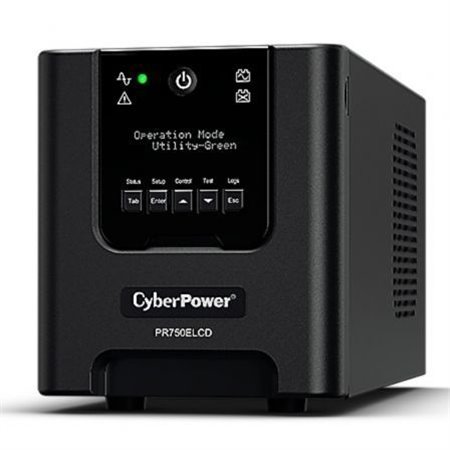 UPS interativo de linha Cyberpower PR750ELCD/ 750 VA-675 W/ 6 saídas/ Formato de torre