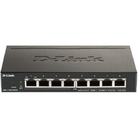 Switch D-Link DGS-1100-08PV2 8 Portas/RJ-45 10/100/1000 PoE