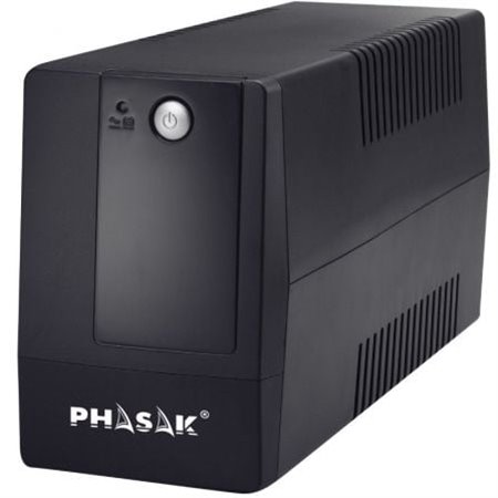 UPS de linha interativa básica Phasak 800 VA/ 800 VA-480 W/ 2 saídas/ Formato torre