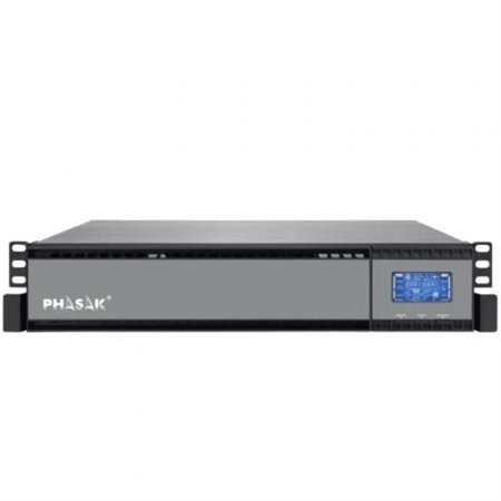 UPS Online Phasak Rack 19" 2000 VA Online LCD/ 2000VA-1800W/ 4 Saídas/ Formato Rack