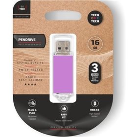 Pendrive 16GB Tech One Tech Basic USB 2.0/ Roxo Claro