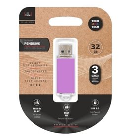 Pendrive 32GB Tech One Tech Basic USB 2.0/ Roxo Claro