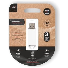 Pendrive 32GB Tech One Tech Basic USB 2.0/ Branco