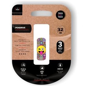 Pendrive 32GB Tech One Tech Emoji piscadinha USB 2.0