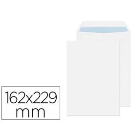 Envelope Bolsa C5 Branco 162X229 Mm Tira de Silicone Pack de 250 Unidades