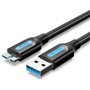 Cabo USB 3.0 Vention COPBD, USB Macho - MicroUSB Macho, Até 10W, 5Gbps, 50cm, Preto