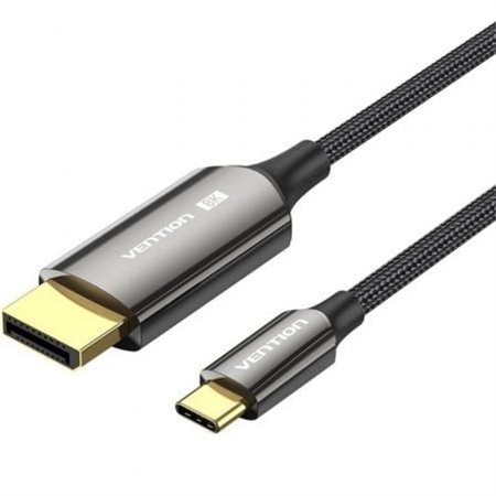 Cabo Conversor DisplayPort 8K Vention CRFBF, USB Tipo-C Macho - DisplayPort Macho, 1m, Preto