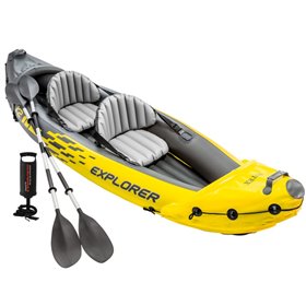 Caiaque insuflável K2 Intex Explorer para 2 pessoas (com remos e bomba)