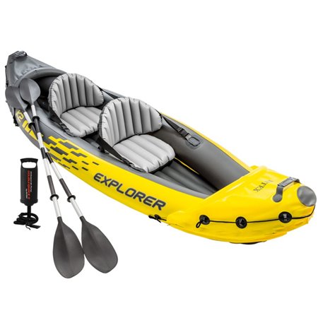 Caiaque insuflável K2 Intex Explorer para 2 pessoas (com remos e bomba)