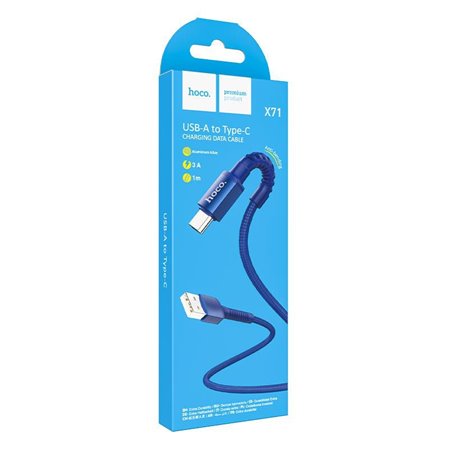 hoco cabo de dados e carregamento USB-A / USB-C X71 Especial - Azul