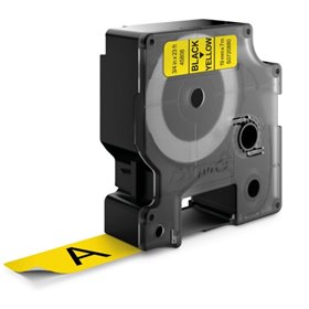 Dymo D1 45808 Fita de Etiquetas Original para Rotuladora Texto Preto sobre Fundo Amarelo Largura 19mm x Comprimento 7m