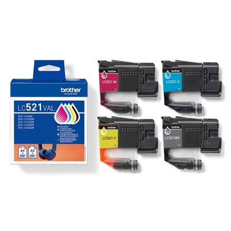 Brother LC521 Pack de 4 Tinteiros Originais LC521VAL