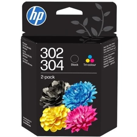 HP 302/304 Preto + Cores Pack de 2 Tinteiros Originais B82L1AE/X4D37AE/3JB05AE